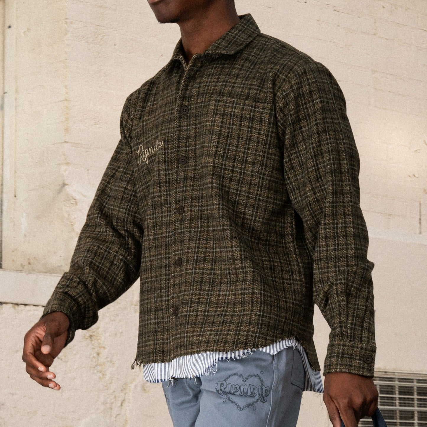 Where The Flowers Bloom Flannel Jacket (Olive) - Ripndip