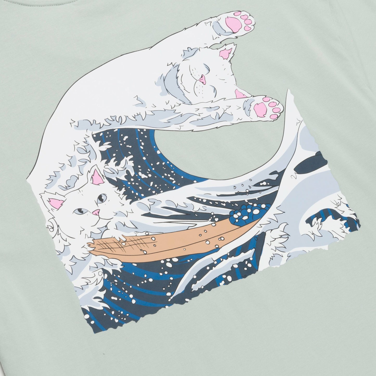 Great Wave Tee (Sage Grey) - Ripndip