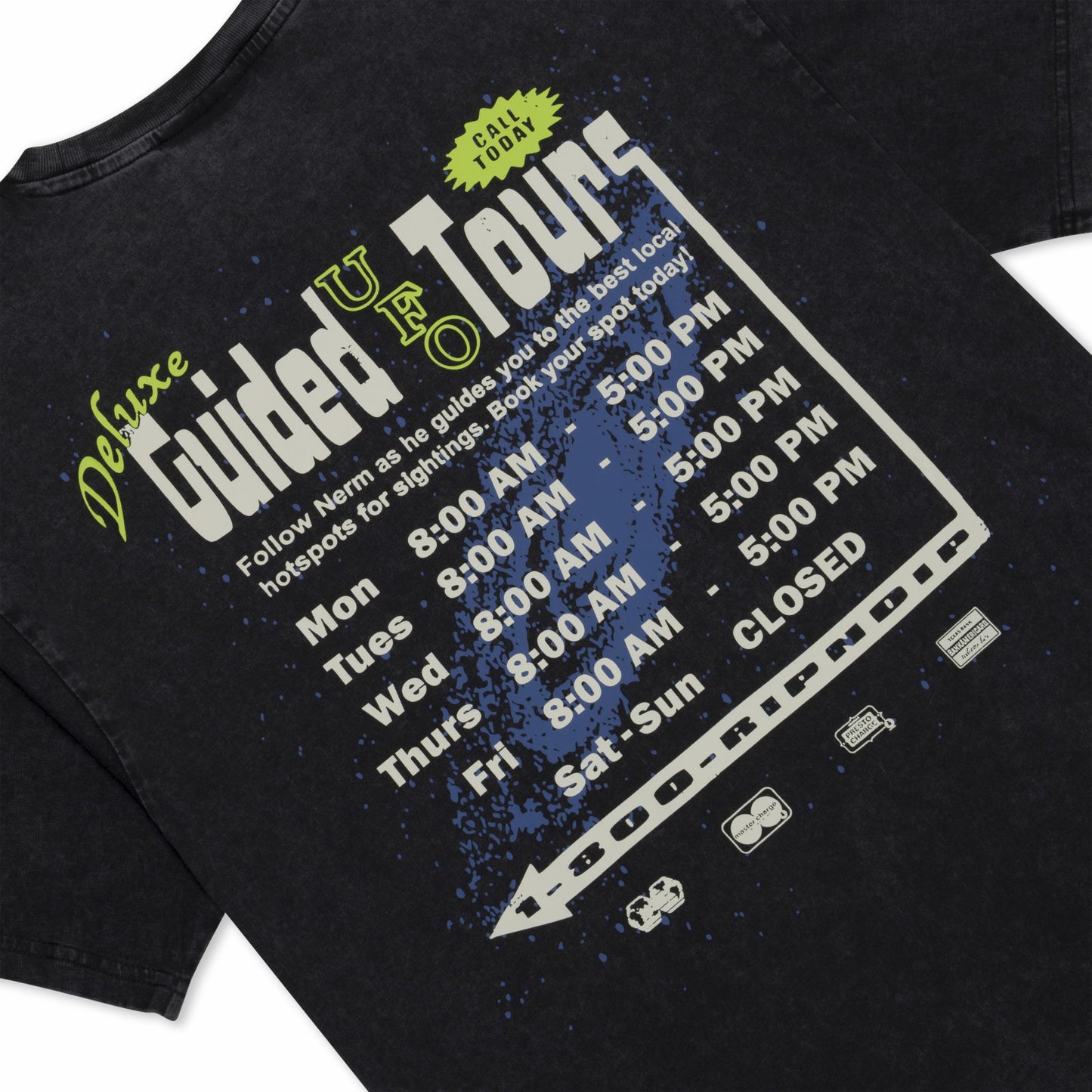 UFO Tours Tee (Black Vintage Wash) - Ripndip