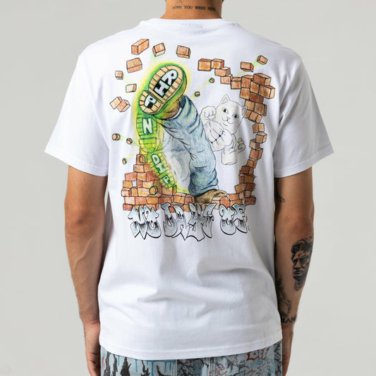 Karate Kat Tee (White) - Ripndip
