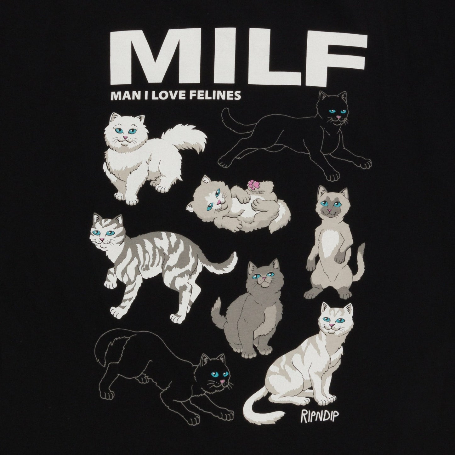 Man I Love Felines Tee (Black) - Ripndip