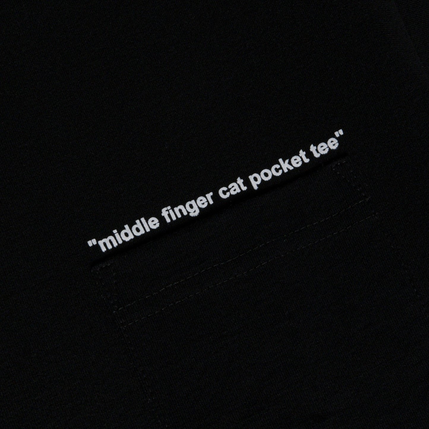 Middle Finger Cat Pocket Tee (Black) - Ripndip