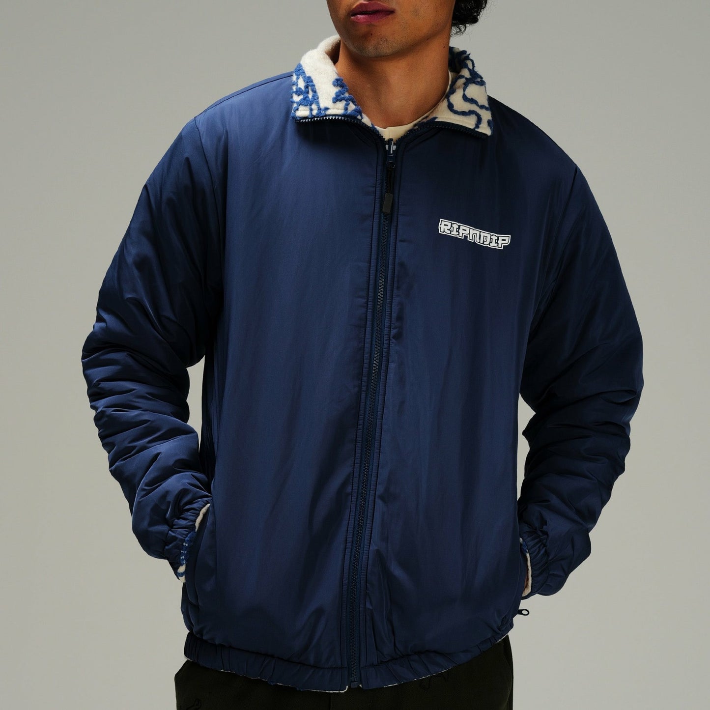 Haku Reversible Jacket (Off White/Navy) - Ripndip