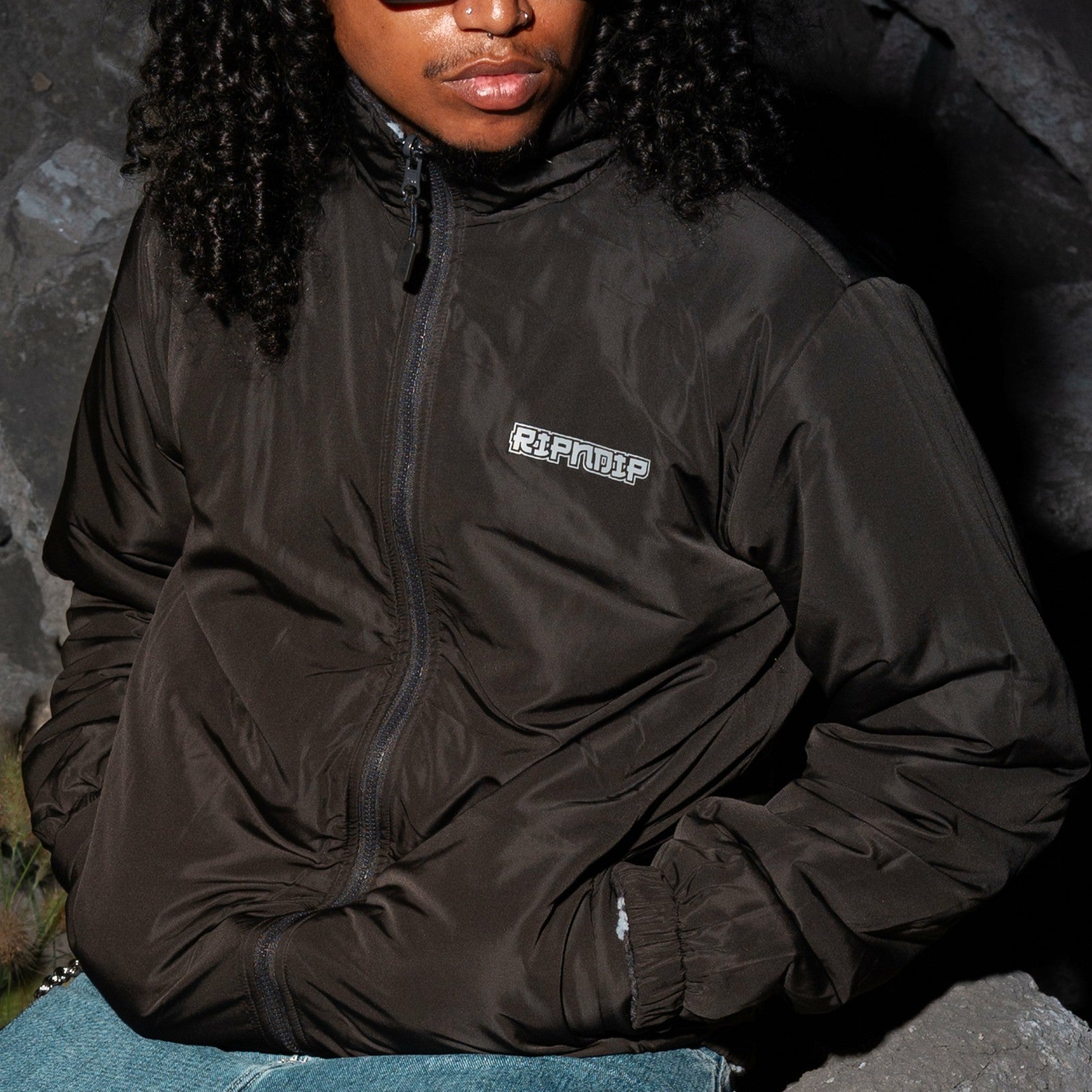 Haku Reversible Jacket (Black / Charcoal) - Ripndip