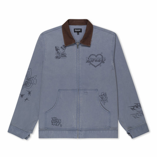 Westside Zip Up Work Jacket (Slate) - Ripndip