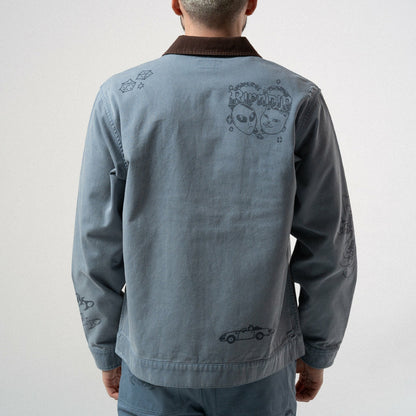Westside Zip Up Work Jacket (Slate) - Ripndip