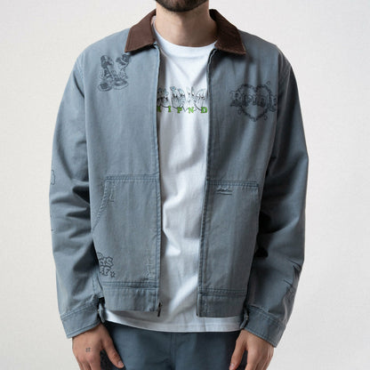 Westside Zip Up Work Jacket (Slate) - Ripndip