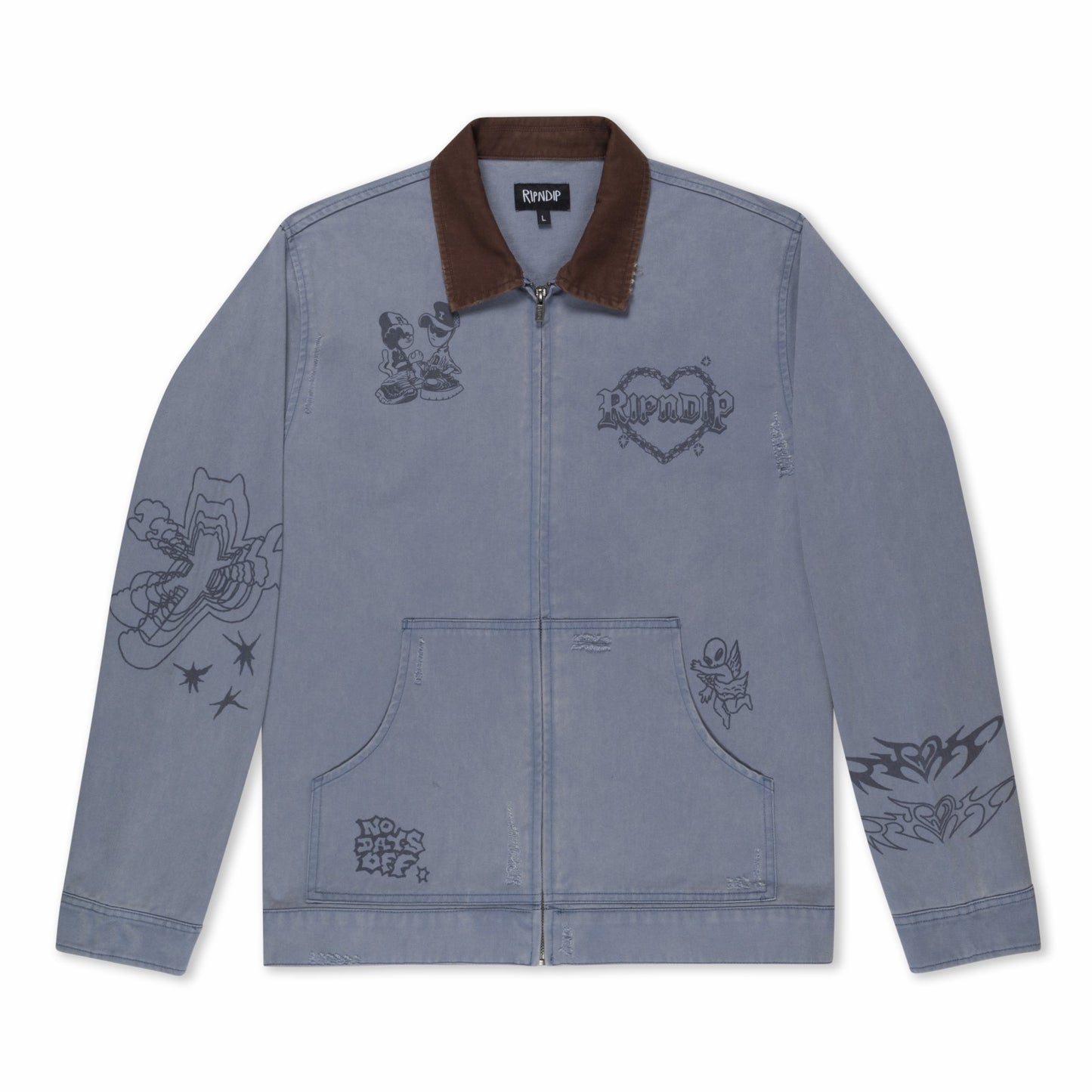 Westside Zip Up Work Jacket (Slate) - Ripndip