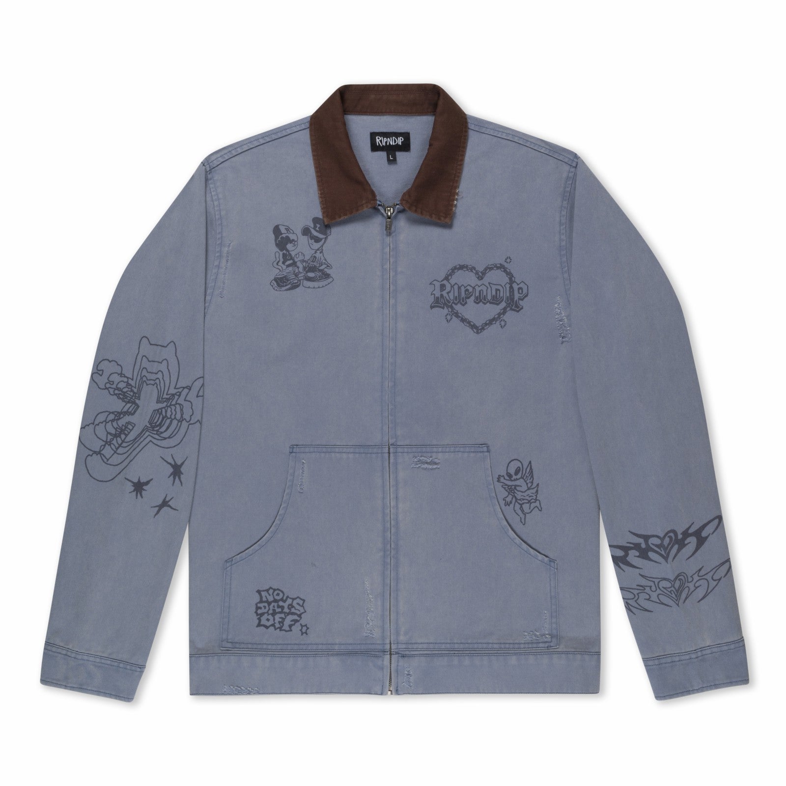 Westside Zip Up Work Jacket (Slate) - Ripndip