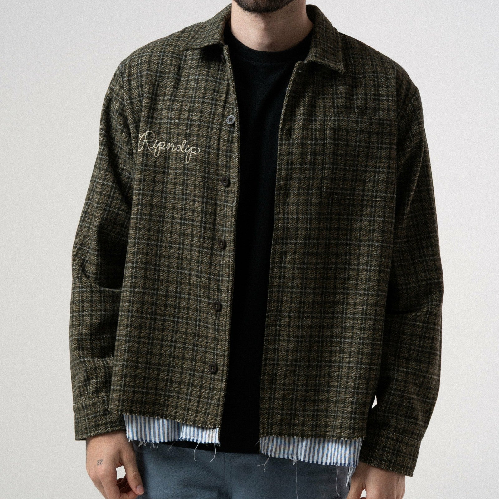 Where The Flowers Bloom Flannel Jacket (Olive) - Ripndip