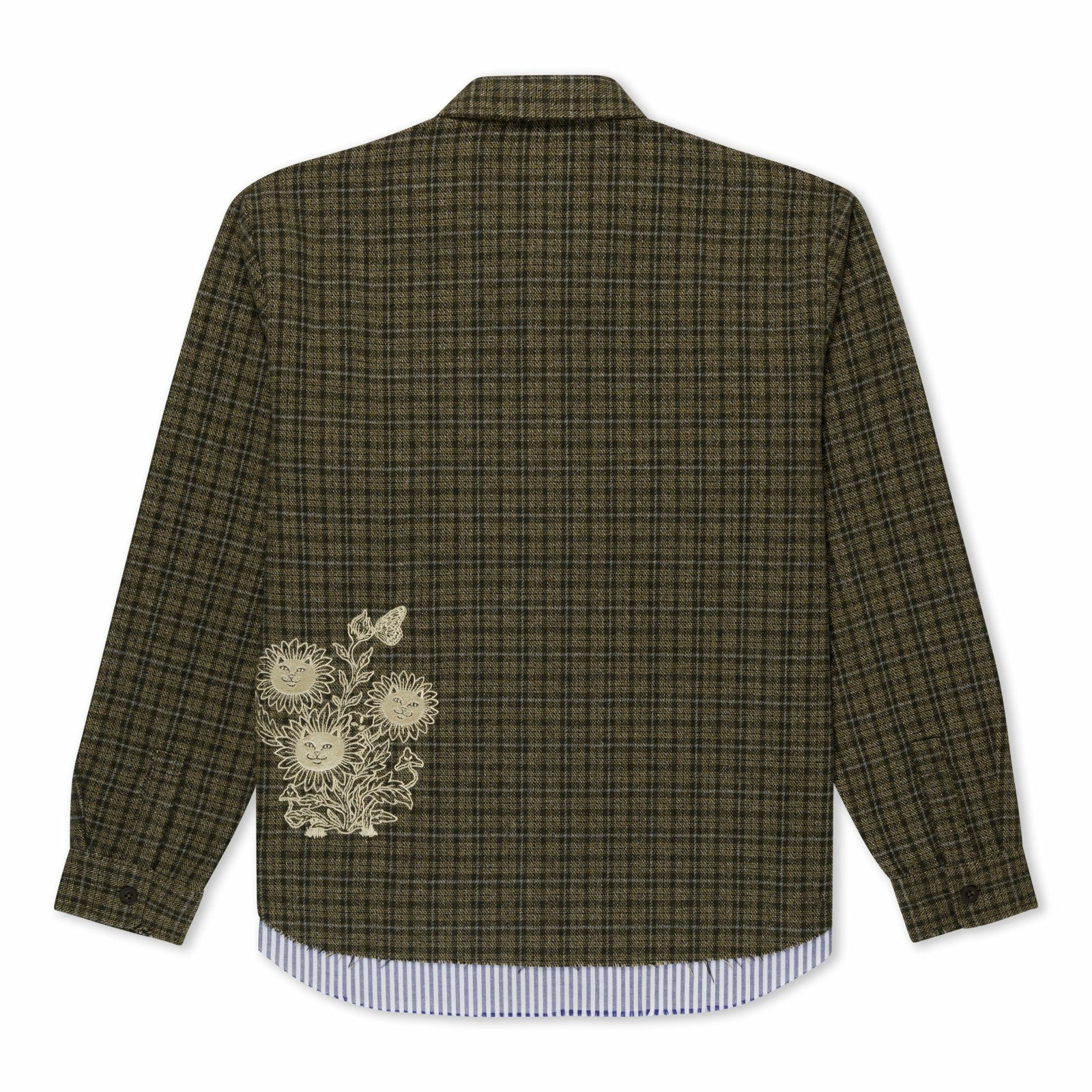 Where The Flowers Bloom Flannel Jacket (Olive) - Ripndip