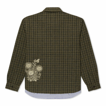 Where The Flowers Bloom Flannel Jacket (Olive) - Ripndip