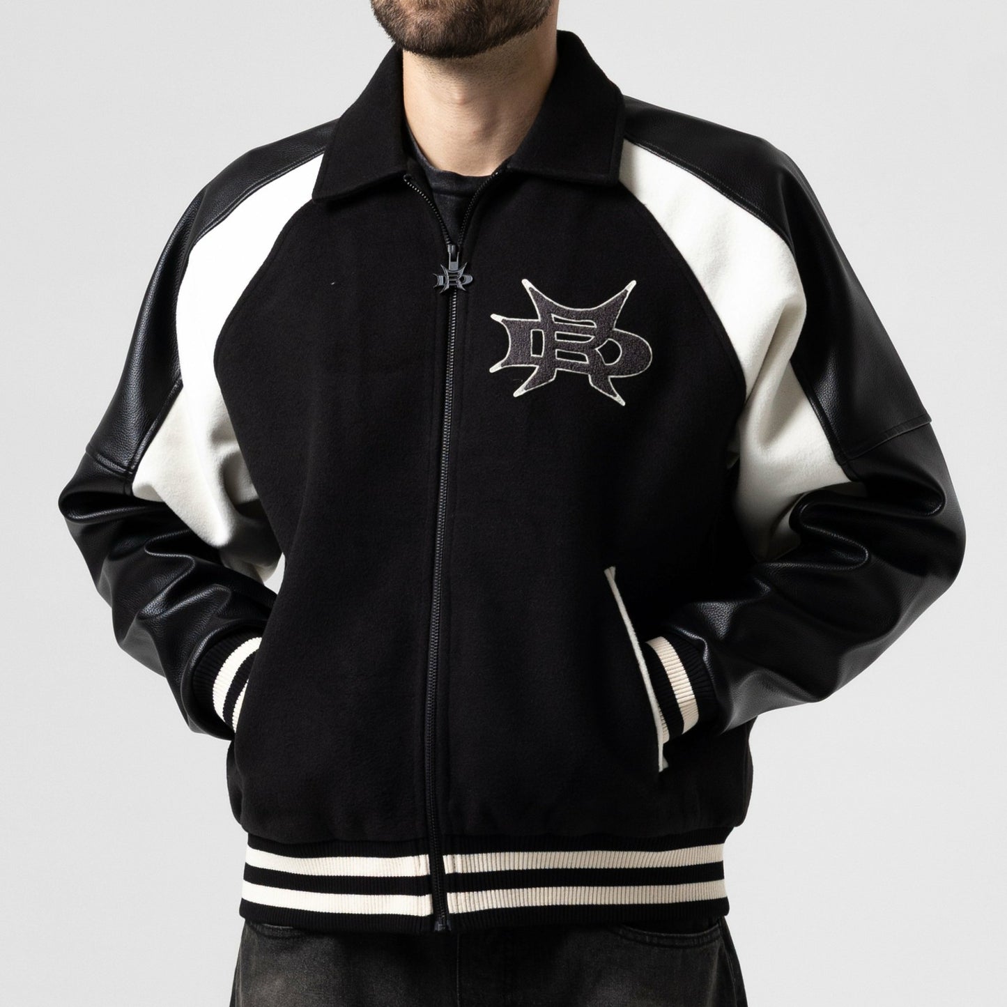 Luther Leather Jacket (Black / Sand) - Ripndip