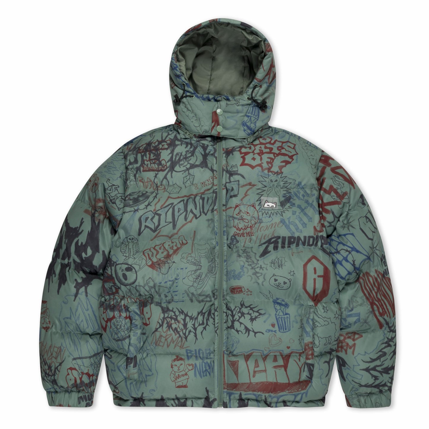 Marker Puffer Jacket (Olive) - Ripndip