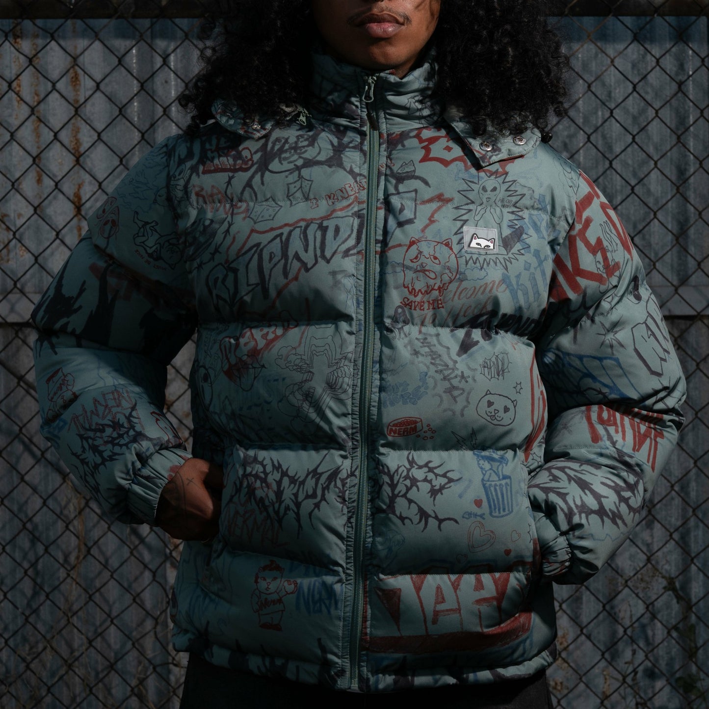 Marker Puffer Jacket (Olive) - Ripndip