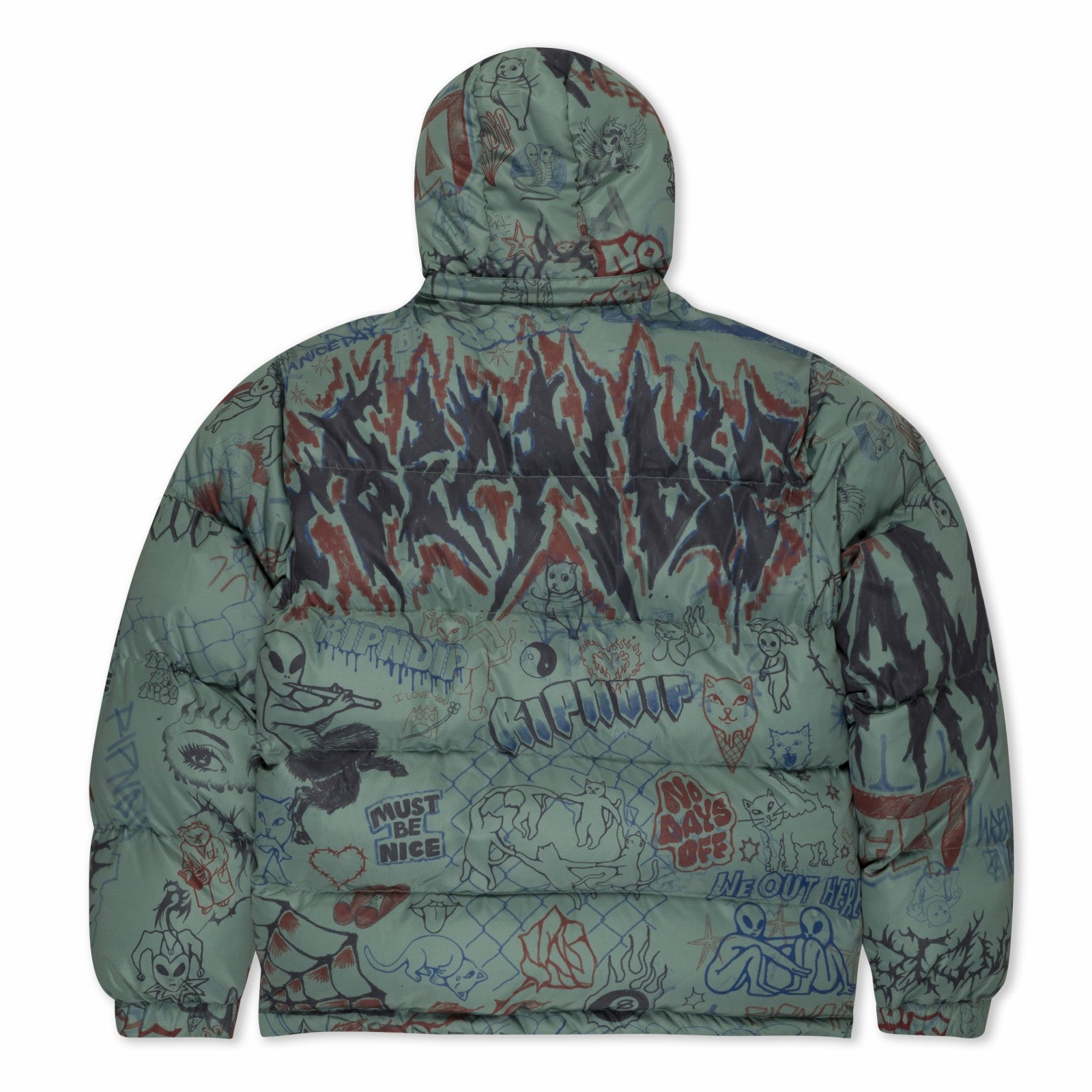 Marker Puffer Jacket (Olive) - Ripndip