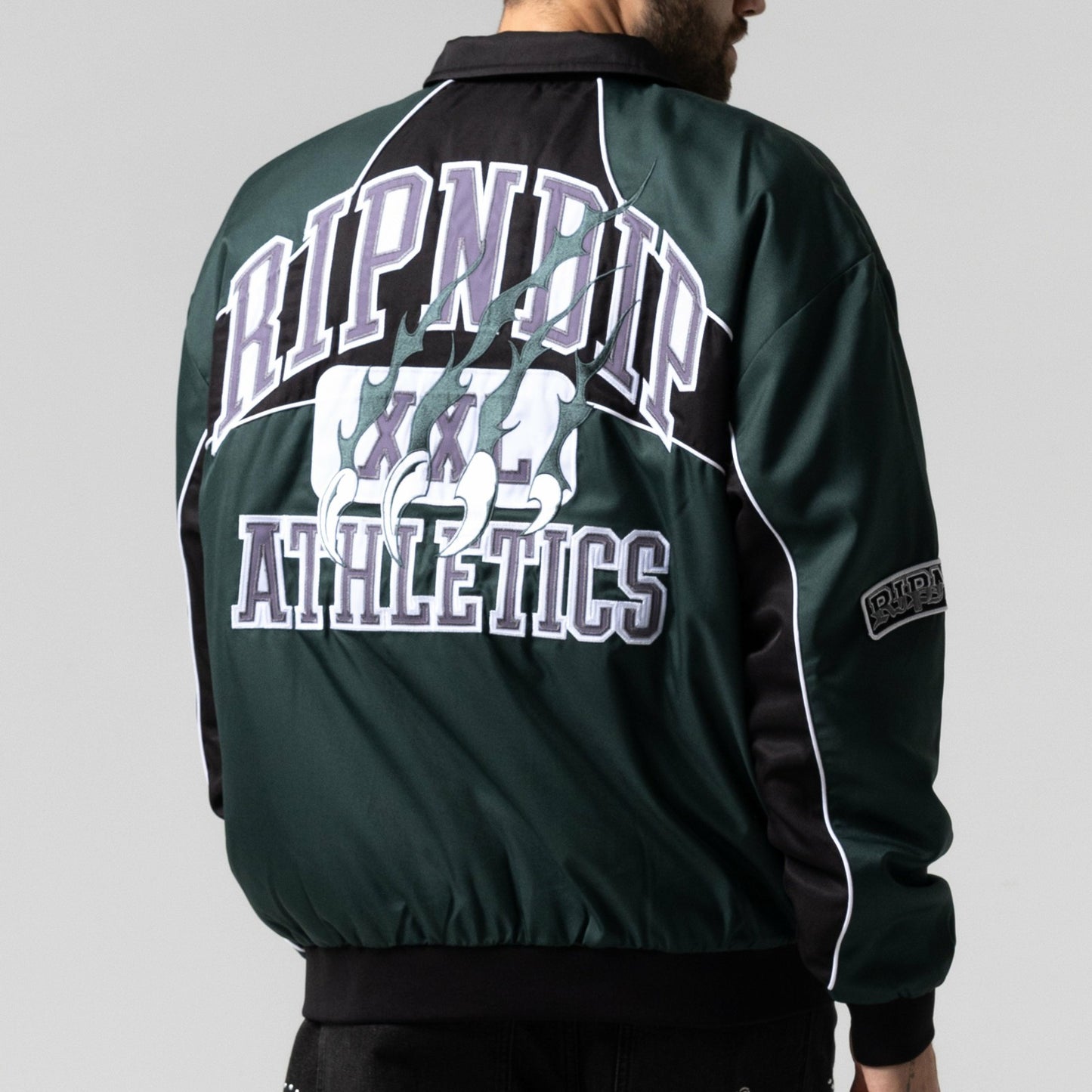 RIPNDIP Athletics Race Jacket (Hunter Green / Black) - Ripndip