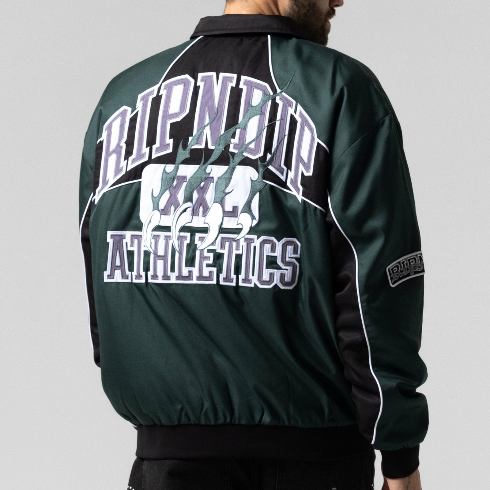 RIPNDIP Athletics Race Jacket (Hunter Green / Black) - Ripndip