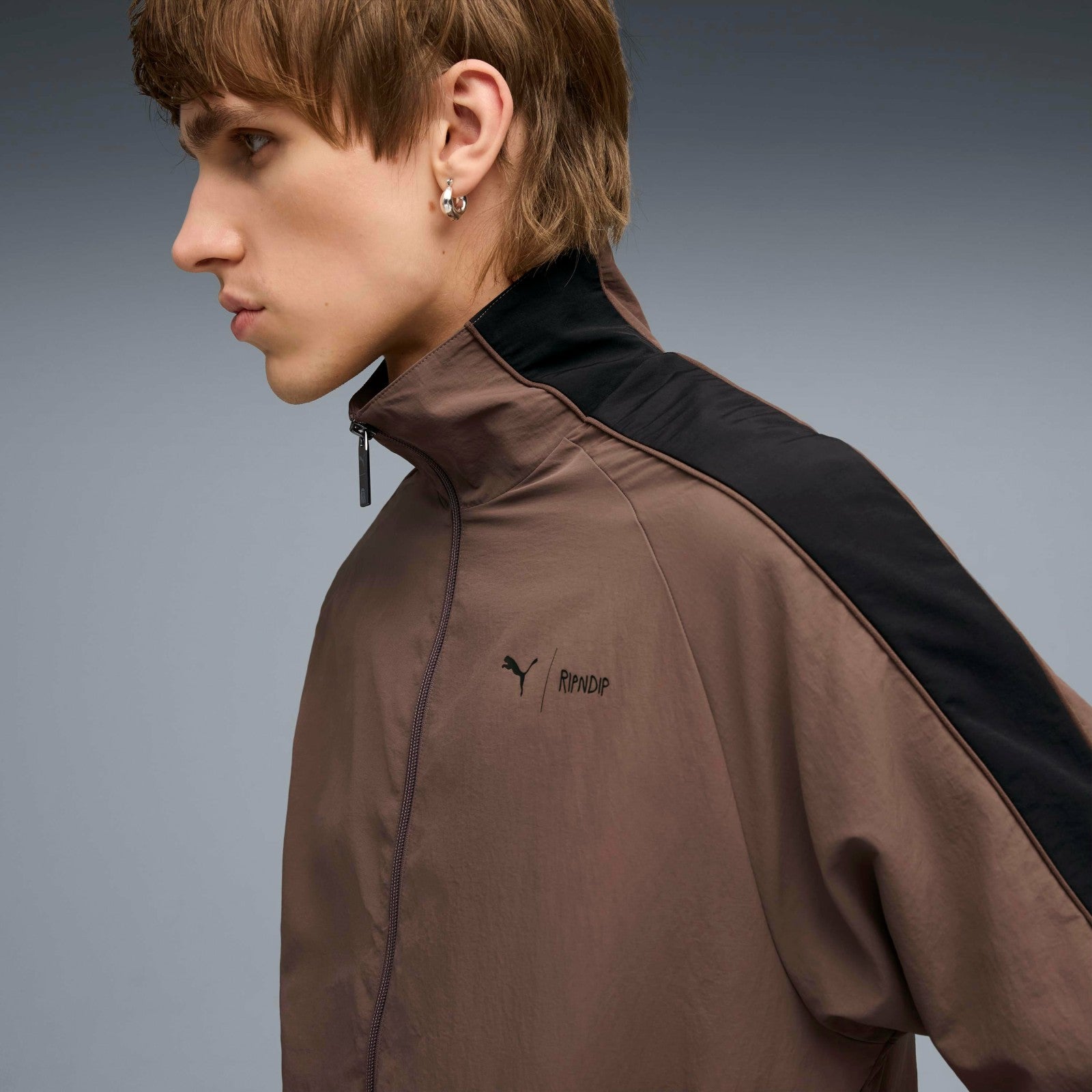PUMA X RIPNDIP T7 Oversized Track Jacket (Flat Bronze) - Ripndip