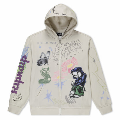 Goosebumps Zip Hoodie (Bone) - Ripndip