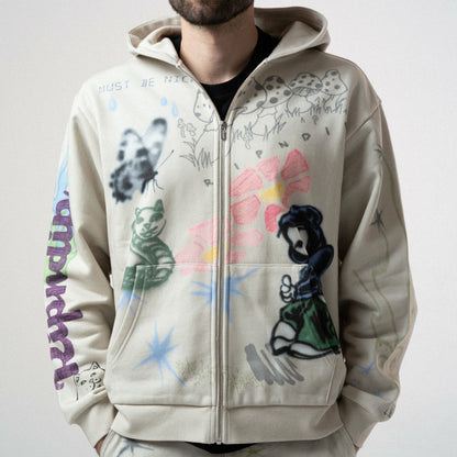 Goosebumps Zip Hoodie (Bone) - Ripndip