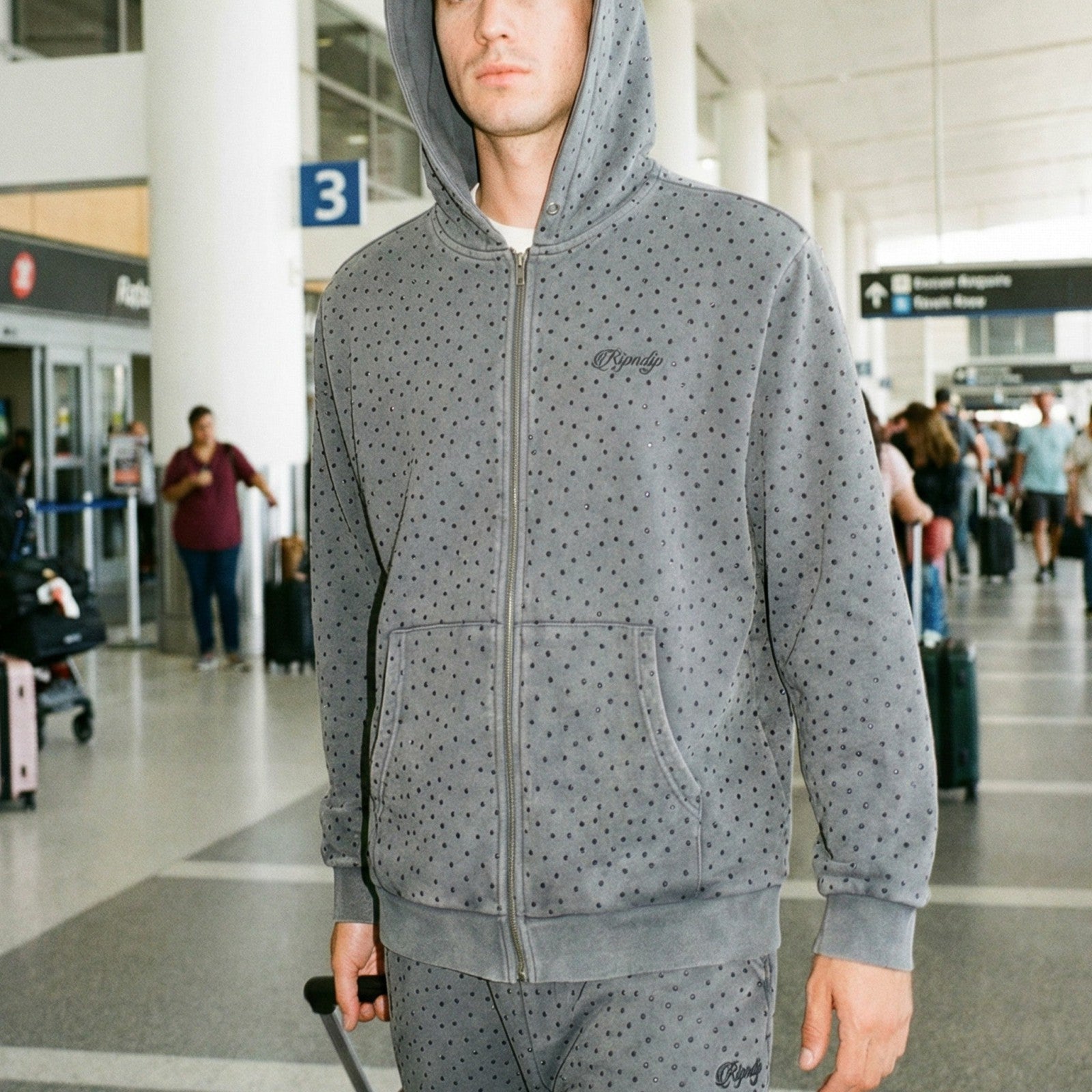 RIPNGEMS Zip Up Hoodie (Charcoal Wash) - Ripndip