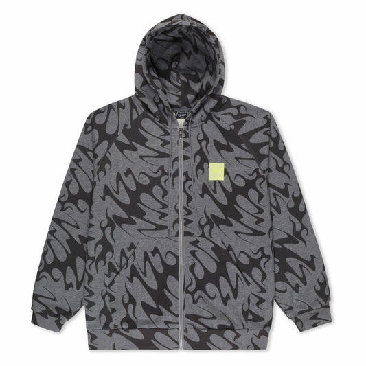 Lakai + Ripndip Flame Zip Up Hoodie (Gray) - Ripndip