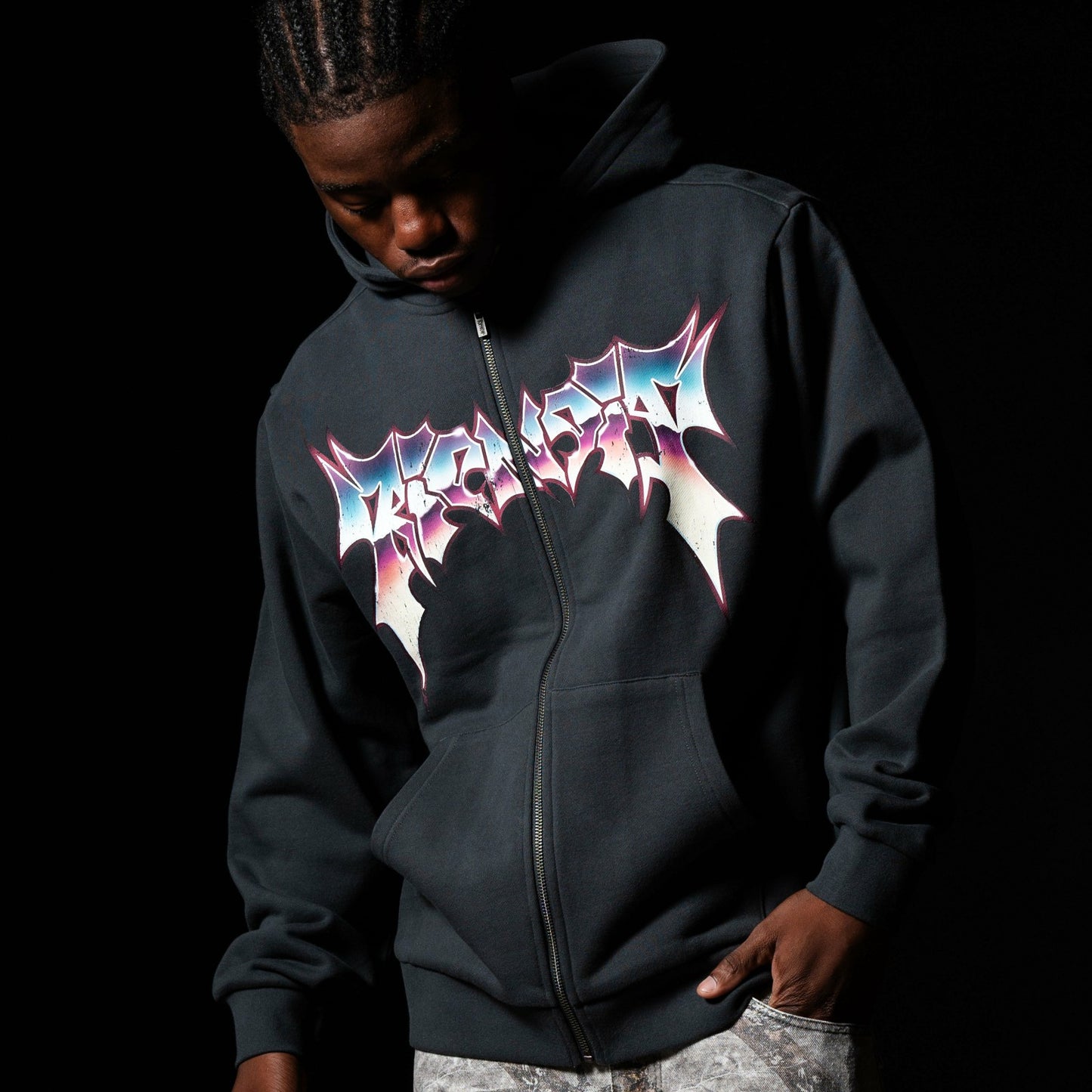 Noid Zip Hoodie (Dark Charcoal) - Ripndip