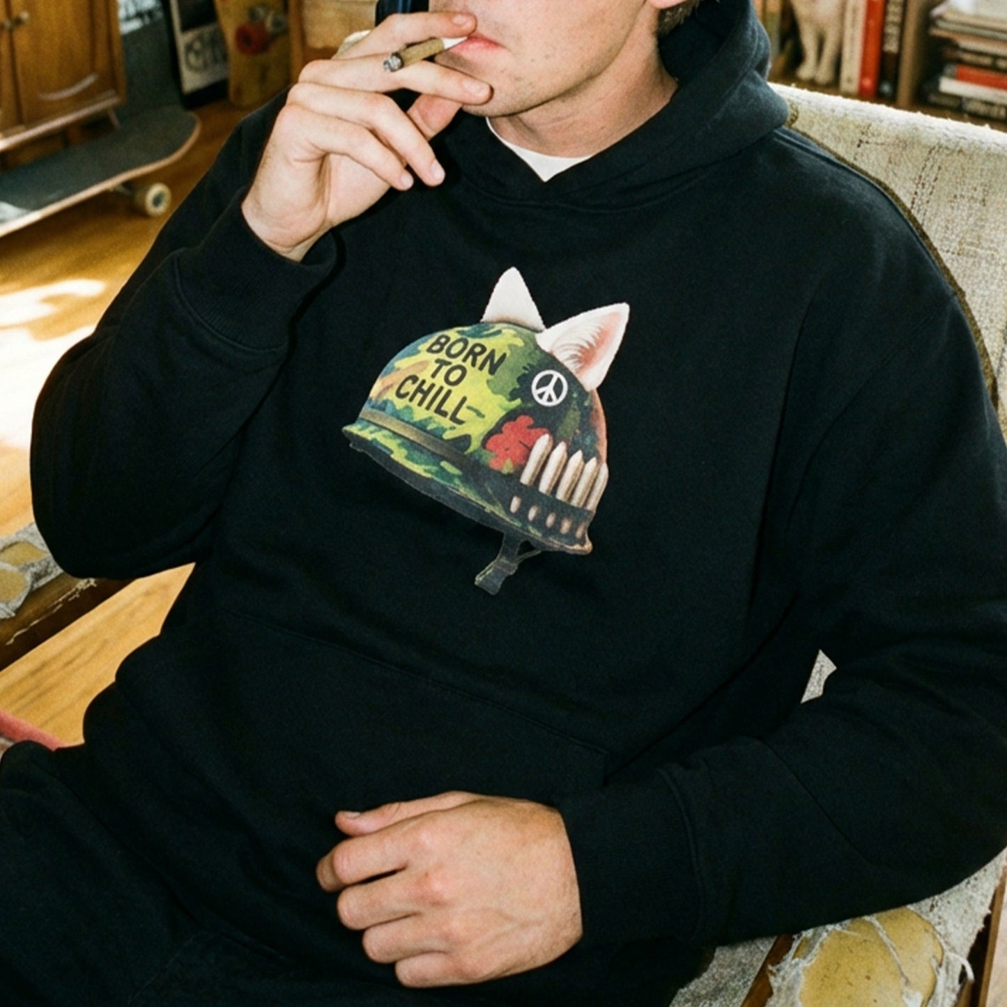 Born To Chill Hoodie (Black) - Ripndip