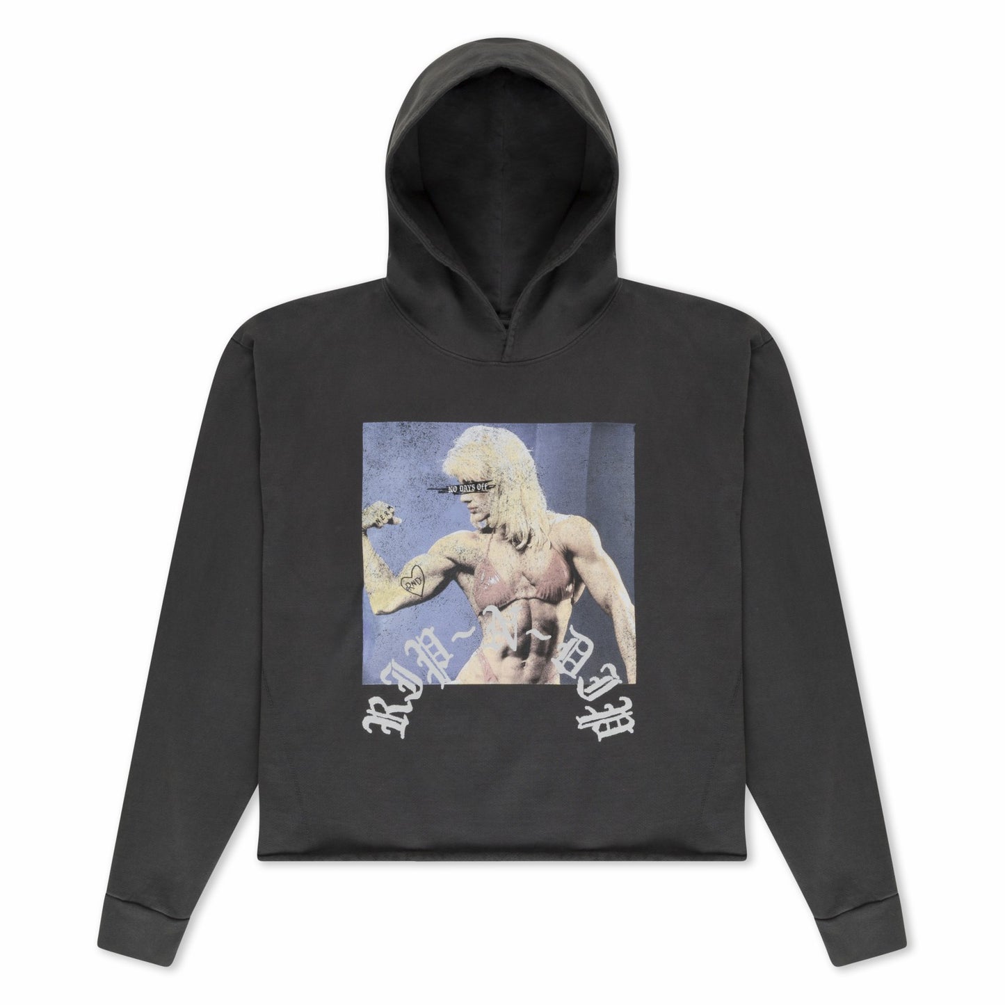 Protein Boxy Cropped 500GSM Hoodie (Gunmetal) - Ripndip