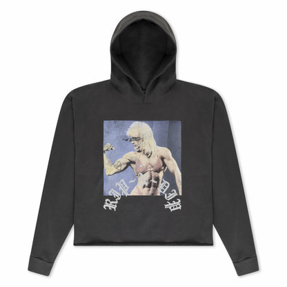 Protein Boxy Cropped 500GSM Hoodie (Gunmetal) - Ripndip