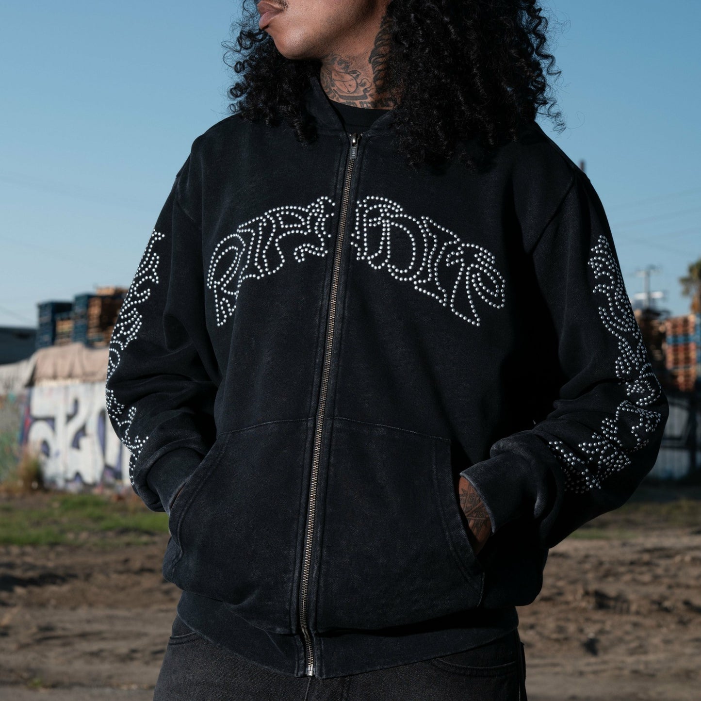 Pretty Flacko Zip Hoodie (Black Vintage Wash) - Ripndip