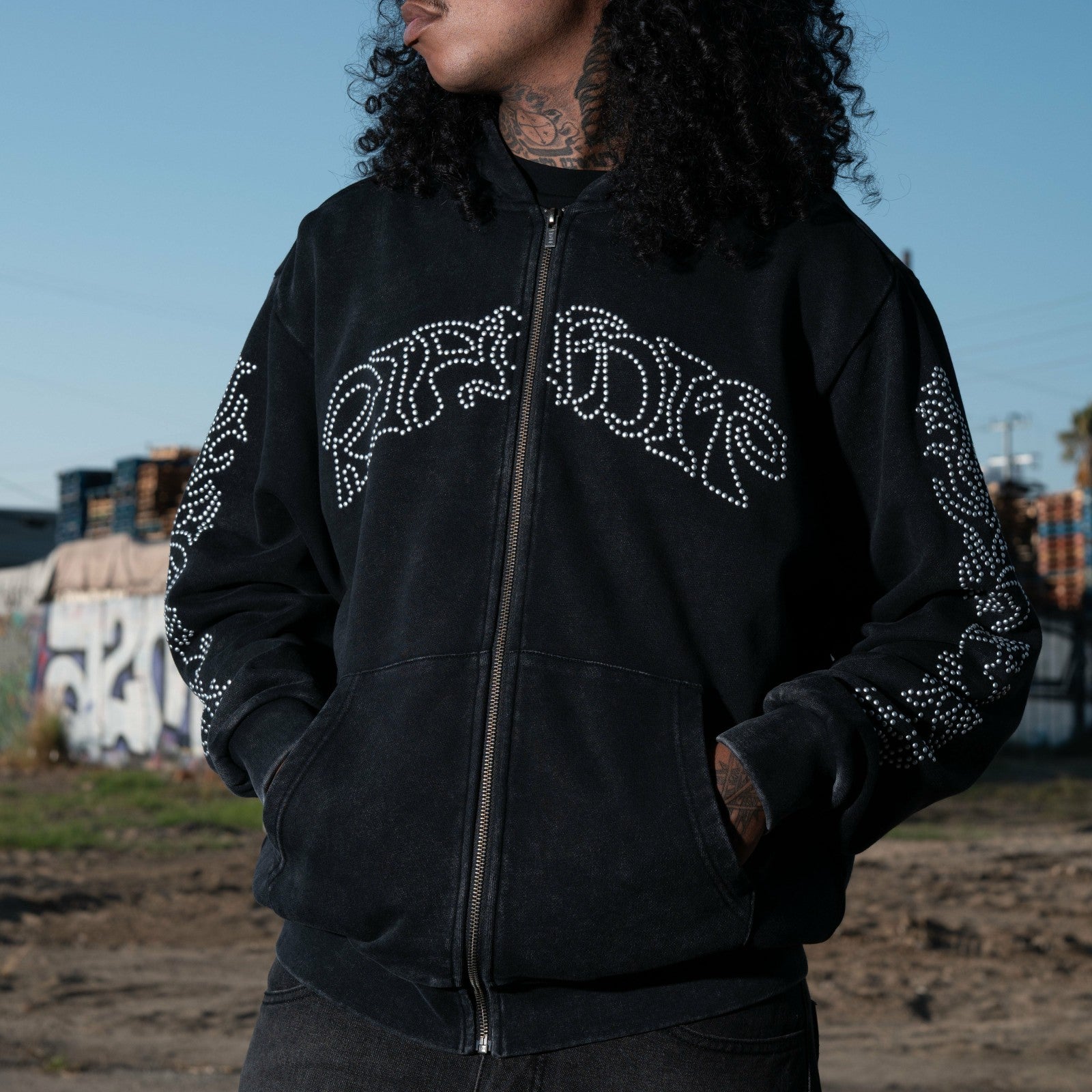 Pretty Flacko Zip Hoodie (Black Vintage Wash) - Ripndip