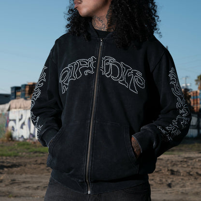 Pretty Flacko Zip Hoodie (Black Vintage Wash) - Ripndip
