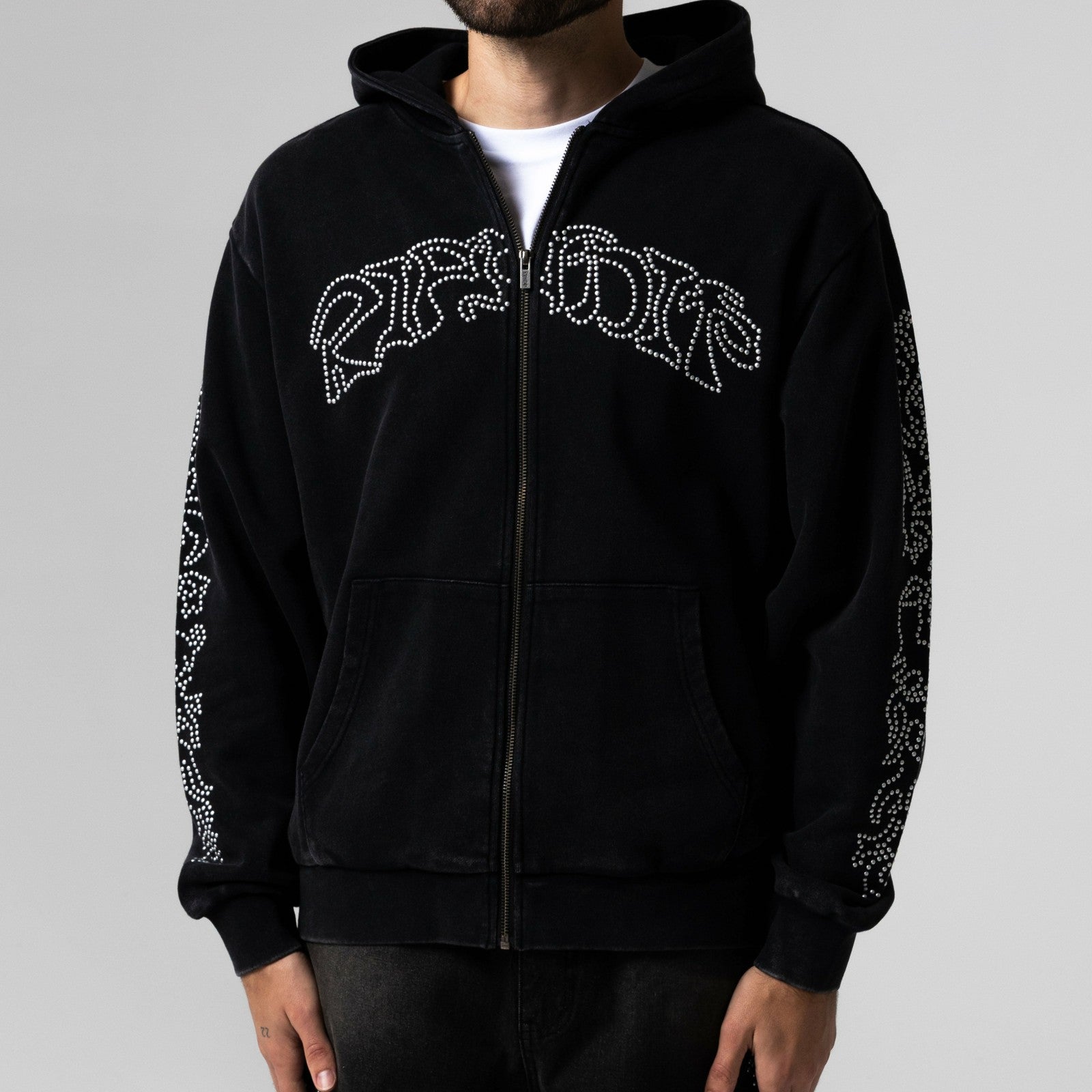 Pretty Flacko Zip Hoodie (Black Vintage Wash) - Ripndip