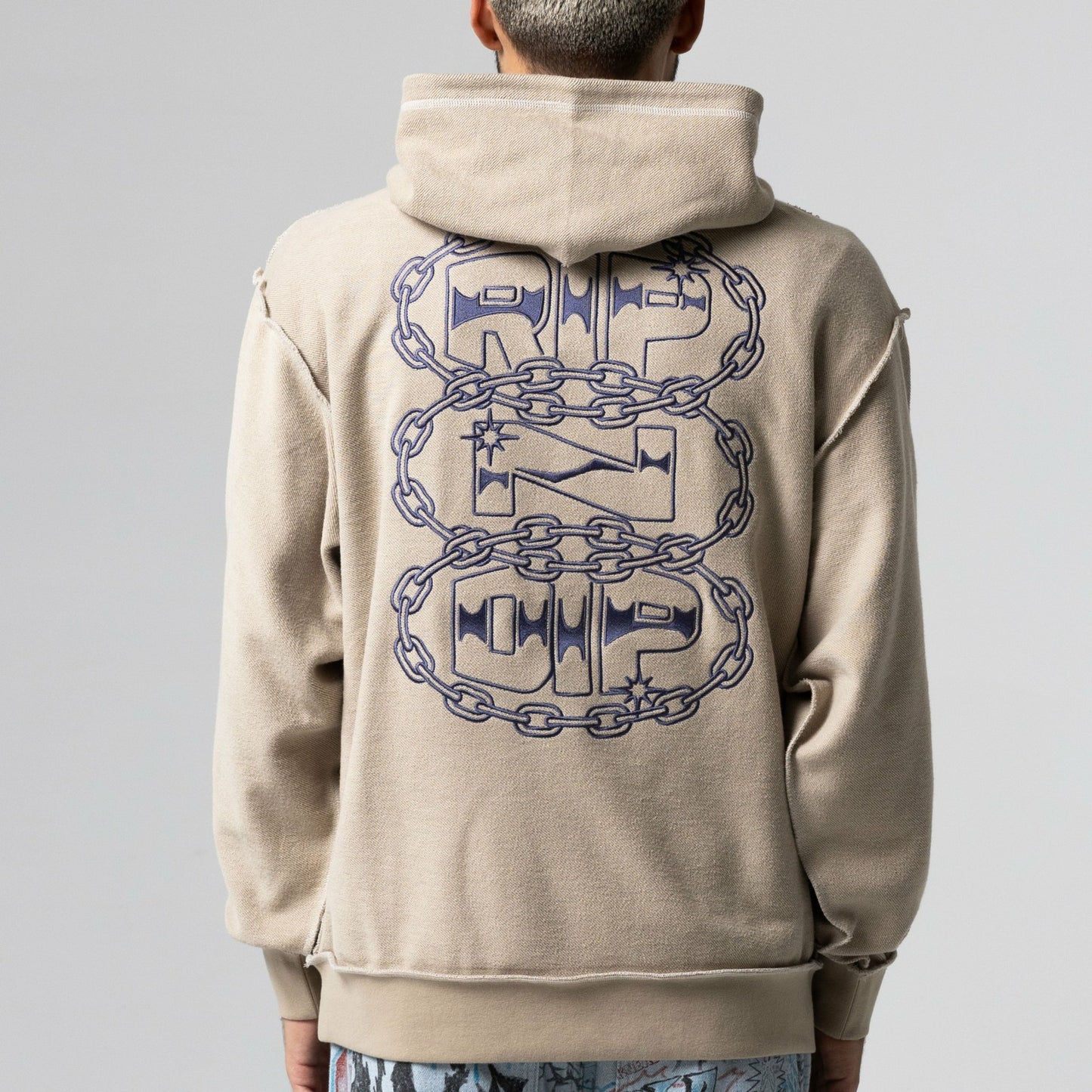 Linked Up Reverse Stitched Hoodie (Khaki) - Ripndip