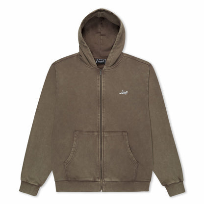 Castanza Zip Up Hoodie (Brown Vintage Wash) - Ripndip