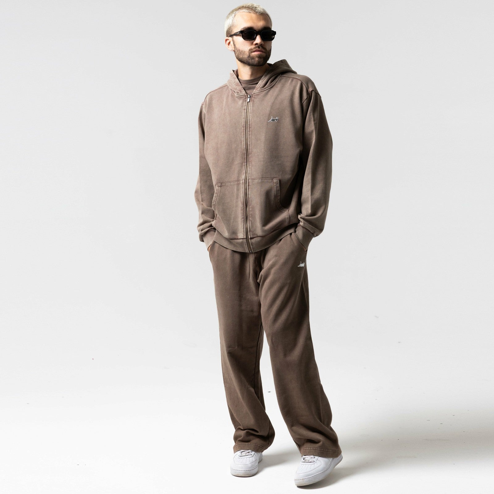 Castanza Zip Up Hoodie (Brown Vintage Wash) - Ripndip