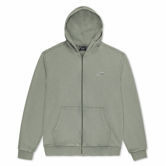Castanza Zip Up Hoodie (Sage Vintage Wash) - Ripndip