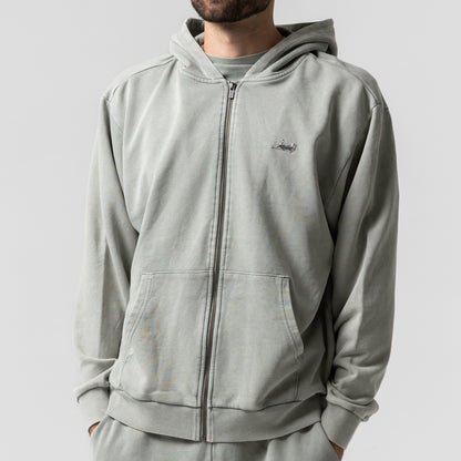 Castanza Zip Up Hoodie (Sage Vintage Wash) - Ripndip