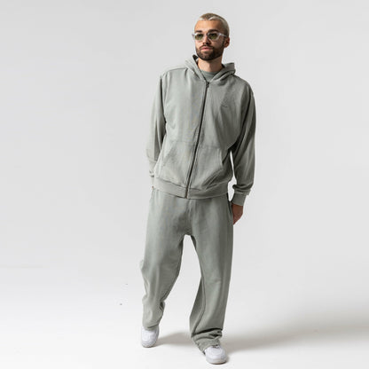 Castanza Zip Up Hoodie (Sage Vintage Wash) - Ripndip