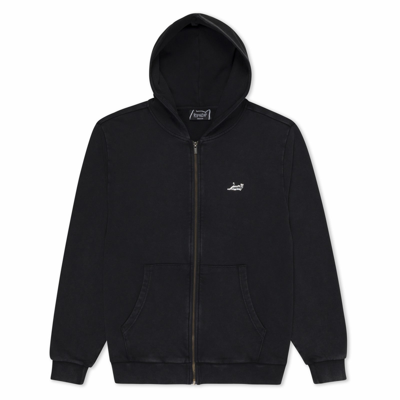 Castanza Zip Up Hoodie (Black Vintage Wash) - Ripndip