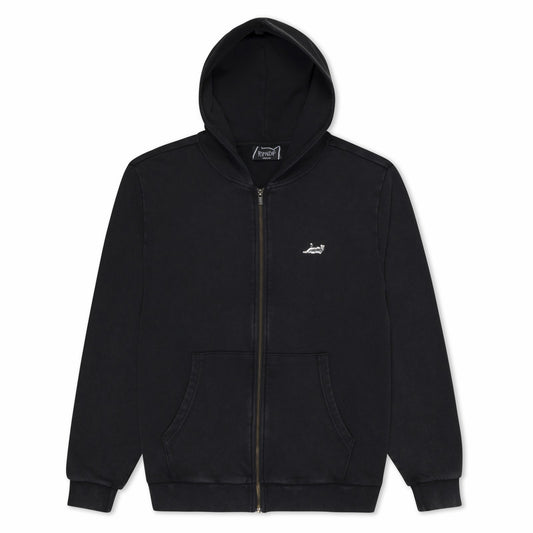 Castanza Zip Up Hoodie (Black Vintage Wash) - Ripndip