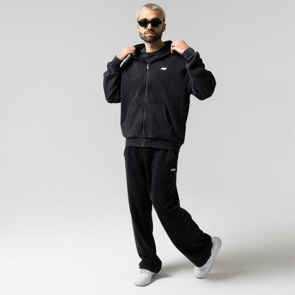 Castanza Zip Up Hoodie (Black Vintage Wash) - Ripndip