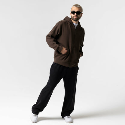 Castanza Waffle Knit Zip Up Hoodie (Brown) - Ripndip