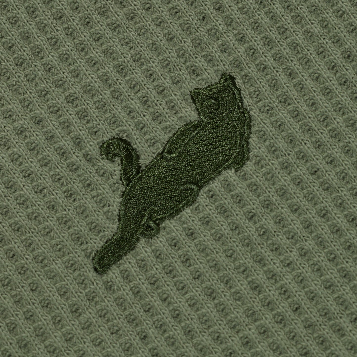 Castanza Waffle Knit Zip Up Hoodie (Olive) - Ripndip