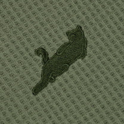 Castanza Waffle Knit Zip Up Hoodie (Olive) - Ripndip