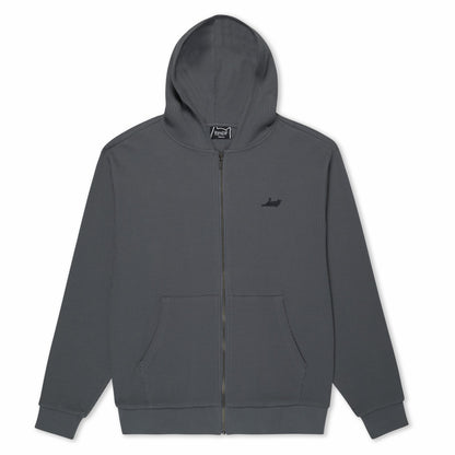 Castanza Waffle Knit Zip Up Hoodie (Charcoal) - Ripndip