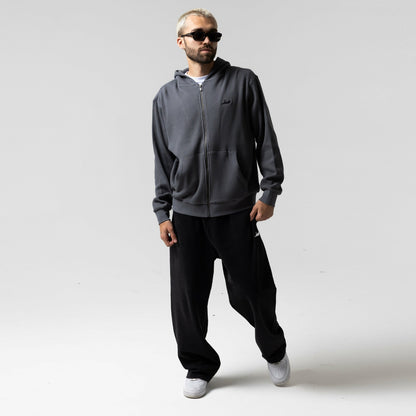Castanza Waffle Knit Zip Up Hoodie (Charcoal) - Ripndip
