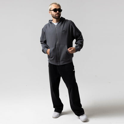 Castanza Waffle Knit Zip Up Hoodie (Charcoal) - Ripndip